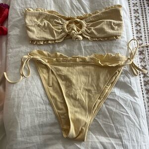 H&M Yellow Strapless Bikini